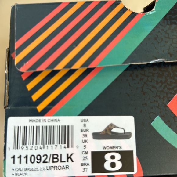 Skechers Cali Gear Leopard Shimmer Sandals - Picture 4 of 6